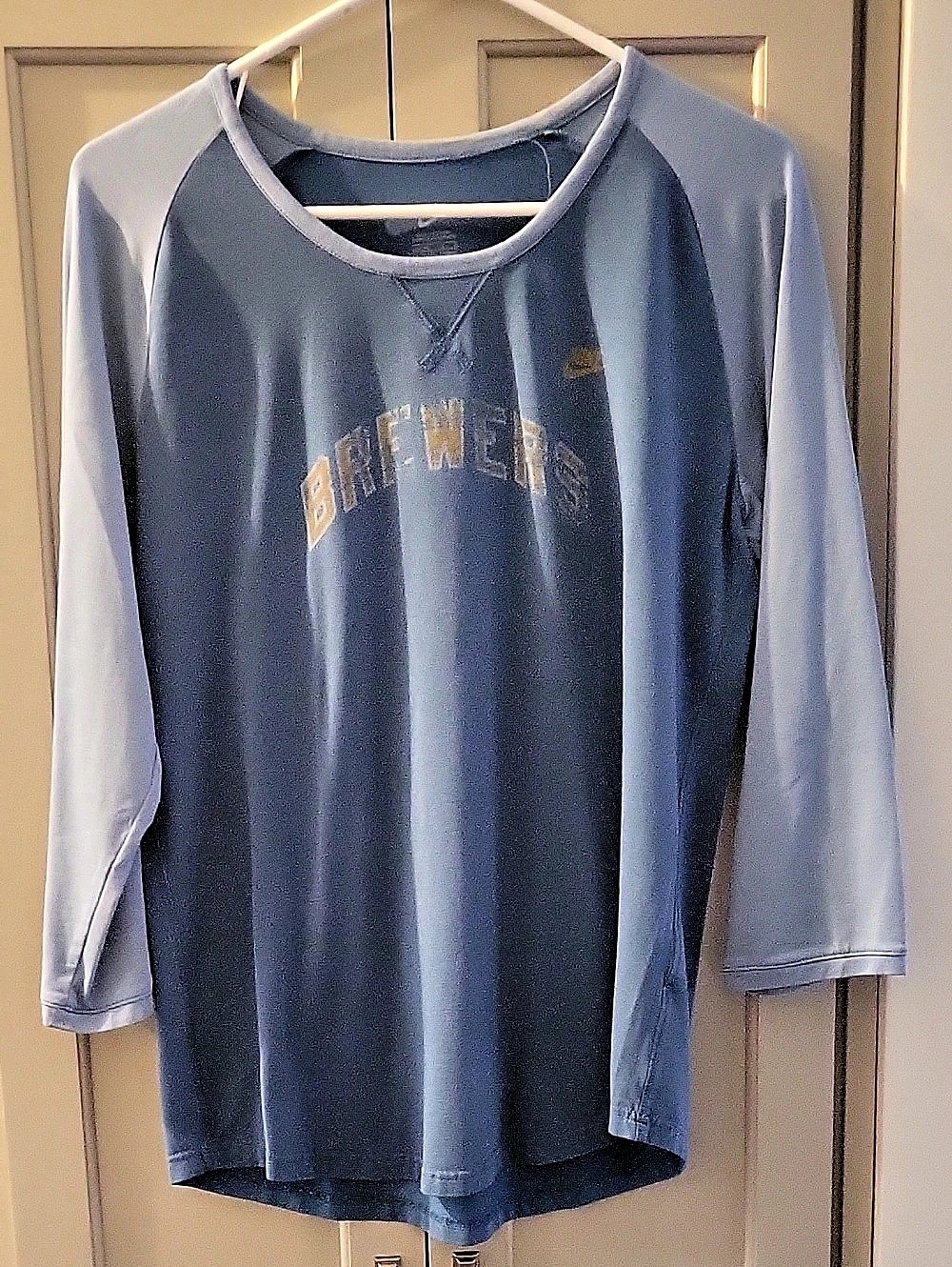 Nike Cooperstown Collection Brewers Two-Tone Blue Long Sleeve